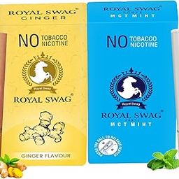 ROYAL SWAG Natural Herbal Cigarettes Ginger, Mint Flavour (20 Sticks) Ayurvedic Herbs Clove, Tulsi, and More Additives and Chemicals 100% Tobacco-Free and Nicotine-Free-image-95
