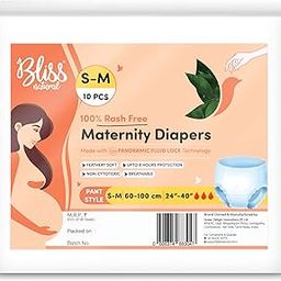 BLISSNATURAL Maternity Diapers for Women Pack of 10 | Waist Size 24"- 40" (S-M) | Pull-Up Pants With Extreme Comfort | Easy to Wear and Remove Diapers | 100% Rash Free and Leakproof Protection-8