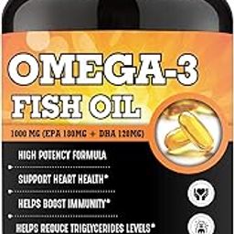 Adorreal Omega-3 Fish Oil, 1000mg, EPA 180mg + DHA 120mg, High Potency Formula, 60 Softgels-25