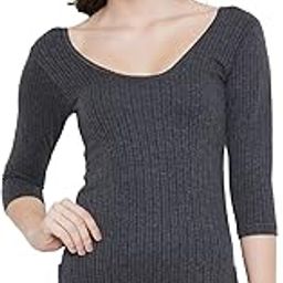Ladies 3/4th Sleeve Anthra Upper/Top Thermal (Mod Quilt)-image-29