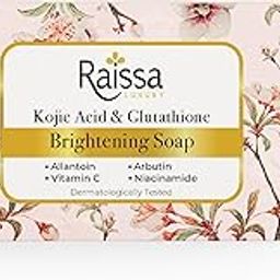 Raissa Luxury Kojic Acid & Glutathione Brightening Soap | Dull & Uneven Skin |Allantoin, Vitamin C, Arbutin |Silicone & Paraben Free, 125g-11