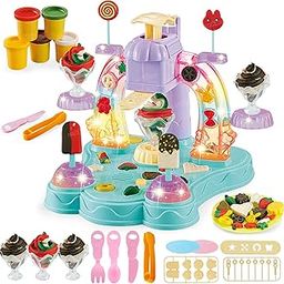 Zest 4 Toyz Play Dough Toy Set for Kids Ice Cream Maker Dough with Music and Light Color Dough Set for 3 4 5 6 7 8 Years Old Boys Girls Kids-11