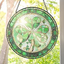Irish Gifts for Women, Men - St Patricks Day Decorations, Birthday Gifts for Mom, Grandma, Good Luck, Spiritual Gifts for Women, Shamrock Home Decor - Stained Glass Suncatcher Window Hanging 6 in-image-31