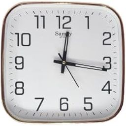 Modern Square Wall Clock, Rose Gold Frame, White Dial-image-41