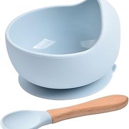 DODHAR Silicone Baby Bowls with Spoon, Baby Feeding Set Suction Bowls for Kids Toddlers -BPA Free-Baby Dishes Utensils (Blue)-image-24