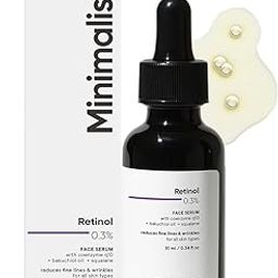 Minimalist Anti-Aging Night Serum with 0.3% Retinol & Q10|Fine Lines & Wrinkles Reduction Serum for Beginners|Water-Free Formula for Stability & Nourishment|Suitable for All Skin Types|For Unisex|30ml-43