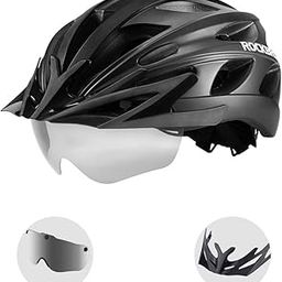 ROCKBROS Bike Helmet for Men Women Cycling Helmet with Removable Goggles & Sun Visor Mountain & Road Bicycle Helmets Adjustable Size Adult Cycling Helmets-image-64