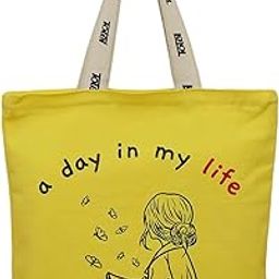 Trendy Tote Bag | 100% Cotton, Spacious & Durable | Unisex & Eco-Friendly | Secure Zipper Closure | Washable & Great for Shopping & Travel (38x10x40 cm)-image-12