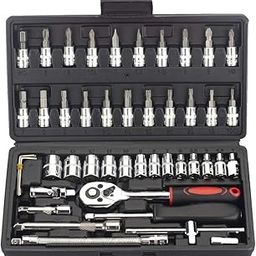 MECHDEL 46-in-1 Tool Kit for Home Use | Spanner Set | Socket Set | Wrench Set | Hand Tools | Bike Tool Kit Set | Goti Pana Box End Set | Socket Wrench Kit | DIY Car & Household Repair Tools-image-65