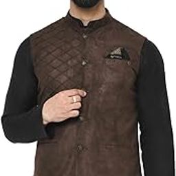 Men's Solid Sleeveless Suede Nehru Jacket | Ethnic Jacket/Waistcoat for Men-picture-32