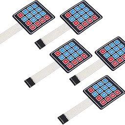 5-Pack 4x4 Matrix Membrane Keypad Ultra-Thin 16-Key Switch Module with Adhesive Backing and 2.54mm Connector for Microcontroller, Rduino, DIY Electronics, and Embedded Projects-1