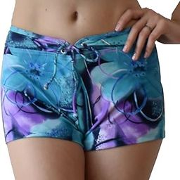 Women Front Tied Plus Size UPF 50+ Swim Board Shorts Rash Gaurd-image-37