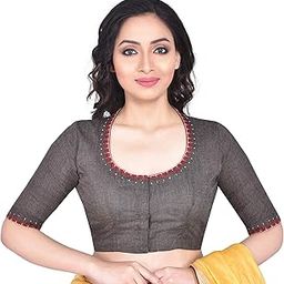 Women's Cotton Embroidered Half Sleeve Blouse-image-78