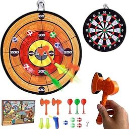 CANDIKRAFT Dart Game Sets, Dart Board Toys for Kids, Target Game Kits, Folder able Large Double Sided Fabric, Indoor/Sport Outdoor Fun Party Play (Wood Grain)-image-62