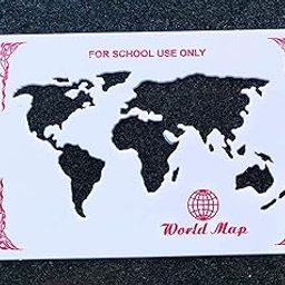 S.K Plastic World Map Stencil For Craft, School Drawing World Map Stencil (7.5 x 5.5-Inch)-image-90
