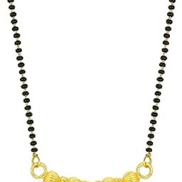 18-Inch Gold Plated Traditional Black Beads Mangalsutra with Twin Coin Pendant & S-Hook Clasp for Women-image-68