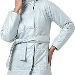 Women's Blue Vinyl Puffer Regular Fit Bomber Jacket For Winter Wear | Standing Collar | Full Sleeve | Zipper | Casual Jacket For Woman & Girl | Western Stylish Jacket For Women-image-38