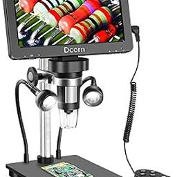 Dcorn 7'' Digital Microscope 1200X, 12MP 1080P Photo/Video Microscope for Adults Soldering Coins,Metal Stand,Wired Remote,10 LED Fill Lights,PC View,Windows/Mac - Black-21