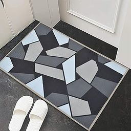 ishro home® 3D Printed Rebecca Contemporary Runner Carpet Anti Skid for Home/Kitchen/Kitchen/Living Area/Office Entrance. (Black Crystals, 46x71 CM)-image-48