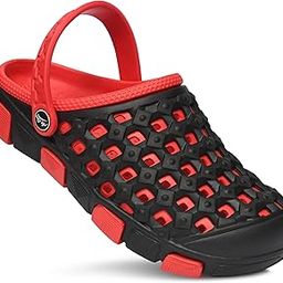 Clogs, White and Orange, Perforated Design, Slip-on Style with Heel Strap-image-64
