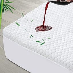 Twin XL Mattress Protector Waterproof Twin XL Size Mattress Cover, 3D Air Smooth Bamboo Fabric Ultra Soft Bamboo Mattress Protector, Breathable Noiseless Bed Mattress Pad, Fitted 8-14 inch Deep Pocket-31