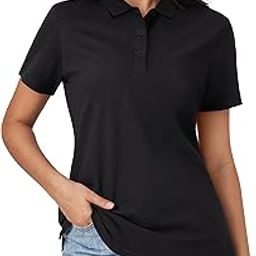 Women's Polo Shirts Cotton 3-Button Short Sleeve Collared Tops Summer Cool Shirt Uniform Casual Shirts-image-48