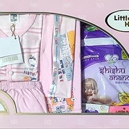 KIDSDELIGHT® Little Hub Cotton Clothing Gift Set for Newborn Baby – 7 Piece Set with Diaper | Soft & Breathable | Ideal Baby Shower Gift | Unisex Regular Infant Apparel (Pink, Set of 7 with Diaper)-image-42