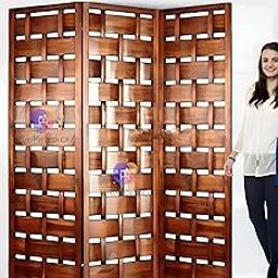 MiniMeDeskCo Wooden Room Partition and Folding Privacy Screens Wooden Room Divider Wooden Room Partition and Folding Privacy Screens Wooden Room Divider 6ft 5 Panel-picture-23