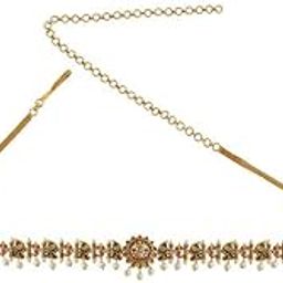 Ruby-Green Gold Plated Ethnic Antique Belt/Kamarband - 423778-12