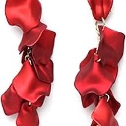 Earrings for Women & Girls | Fashion Multicolor long Earring | Gold Plated Dangler | Floral Petal Shaped Western Danglers Earrings | Accessories Jewellery | Birthday & Anniversary Gift-56