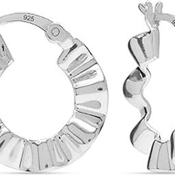 925 Sterling Silver BIS Hallmarked Twisted Hoop Earrings for Women | Lightweight Hypoallergenic Handmade Classic Twist Click-Top Hoop Earrings-image-56