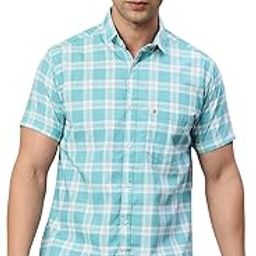 Slim Fit Pure Cotton Checked Half Sleeve Casual Shirt-image-9