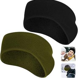 Ear Warmers Headband, KOMAKE 2 Pack Earmuff Headband Fleece Earmuffs Running Headband Winter Ear Covers Moisture Wicking Sweatband Ski Sport Headband For Men & Women (Black+Gray)-26