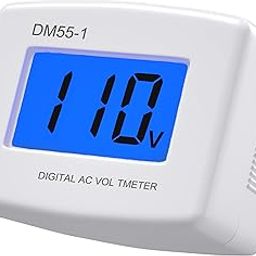 Serplex® Flat AC 80-300V LCD Digital Voltmeter Voltage Measuring Monitor,AC 110V 220V Voltage Panel Power Line Volt Test Monitor Gauge Meter for Household,Plug into Outlet to Measure-24