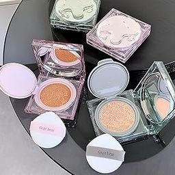 Gege Bear Rain And Dew Transparent Air Cushion Foundation | High Coverage | Natural Glow Face Makeup | Waterproof, Long Lasting & Non-Sticky Moisturizing Formula | Airbrush Flawless Super Stay | Life Forever Korean Style Mousse Foundation For Women (02#Natural Color, 13g)-picture-19