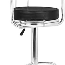 Rudraksh Modern Hydraulic Bar Stool Chair | Premium Leatherette Cushion with Chrome Finish | Adjustable Height & 360° Swivel | Ergonomic Backrest & Footrest | Black-image-27