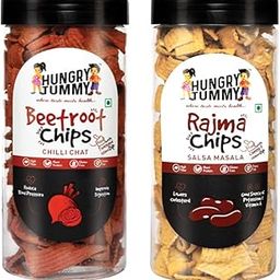HUNGRY TUMMY Beetroot Chips and Rajma Chips Combo Pack, Chilli Chat and Salsa Masala Flavour, Plant Based, Gluten-Free, 150g Each, Pack of 2-image-12