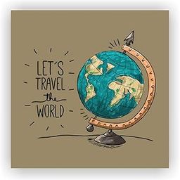 Photojaanic Let's Travel The World Fridge Magnet (3.5 X 3.5 inch, Multicolor)-image-67