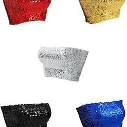 CLUB BOLLYWOOD LICHTS®5 Pieces Women Sequin Off Shoulder Tube Top Blouse Stretchy Chest Wrap Vest|Clothing, Shoes & Accessories | Dancewear | Adult Dancewear | Belly Dancing-image-88