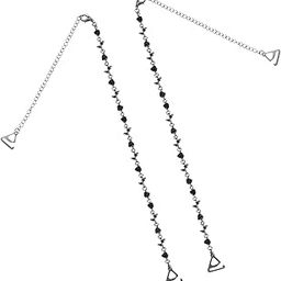 Decorative Adjustable Bra Straps 1 Pair of Single Row Crystal Bra Underwear Shoulder Straps Dress Straps for Strapless Dress, Small Black Rose-18