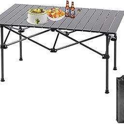 Portable Camping Table,Roll-up Folding Metal Camp Table with Carrying Bags for Outdoor Camping, Hiking, Picnic, Beach, Fishing, Backpacking, BBQ, RV(AB-02)-25