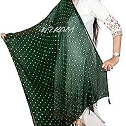 Women's Chiffon Gold Printed Dupatta With Hangings | Casual Ethnic Chunni - Dupattas for Girls | Free Size-image-99