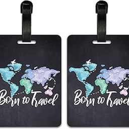 Luggage Identification Tags for Bags/Backpacks and Suitcase with Funny Quote Messages (Born to Travel The World)-39