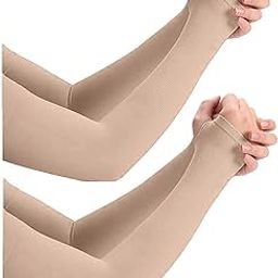 HOSVIN 2 Pairs Arm Sleeves Men & Women Sunlight Protection from Dust, Pollution, Sunburn, UV Protection - Suitable for, Sports - Hand Summer Gloves - Combo Pack of 2-image-16