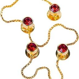 Epraiser Gold Plated Popup Disco Red Ruby Gemstone Fancy Designer Ethnic Kurta Buttons for Men-picture-21