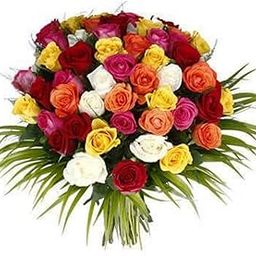 The FloralMart® Special Bunch of 25 Mixed Roses Fresh Flowers Tied With Ribbon || Bunch of 25 (Multicolour)-image-32