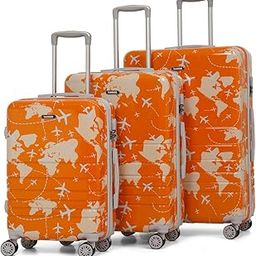 Aeroplane Printed 360 Degree Rotation Hard Cabin Trolley Bag (Orange, SML)-image-66