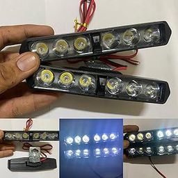 AUTO MT UNIVERSAL 2PC DIPPER KILLER BIKE CAR TRUCK LED WHITE WHITE ONLY Flashing Blinking Light 6 LED Bar 36W Bright Emergency Strobe Lights Color Waterproof-picture-5