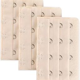 Lady Cotton Blends 3 Rows 4 Hooks Bra Extender 3 Pcs Beige-17