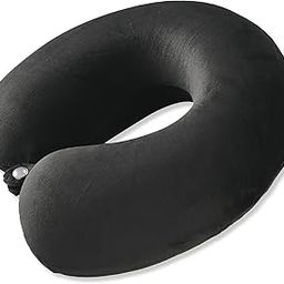 Homestic 360° Microfiber Neck Pillow for Travelling | Soft and Supportive Velvet Cover Neck and Head Rest for Sleeping | Travel Pillow for Flights, Train and Long Trips | Black-image-56